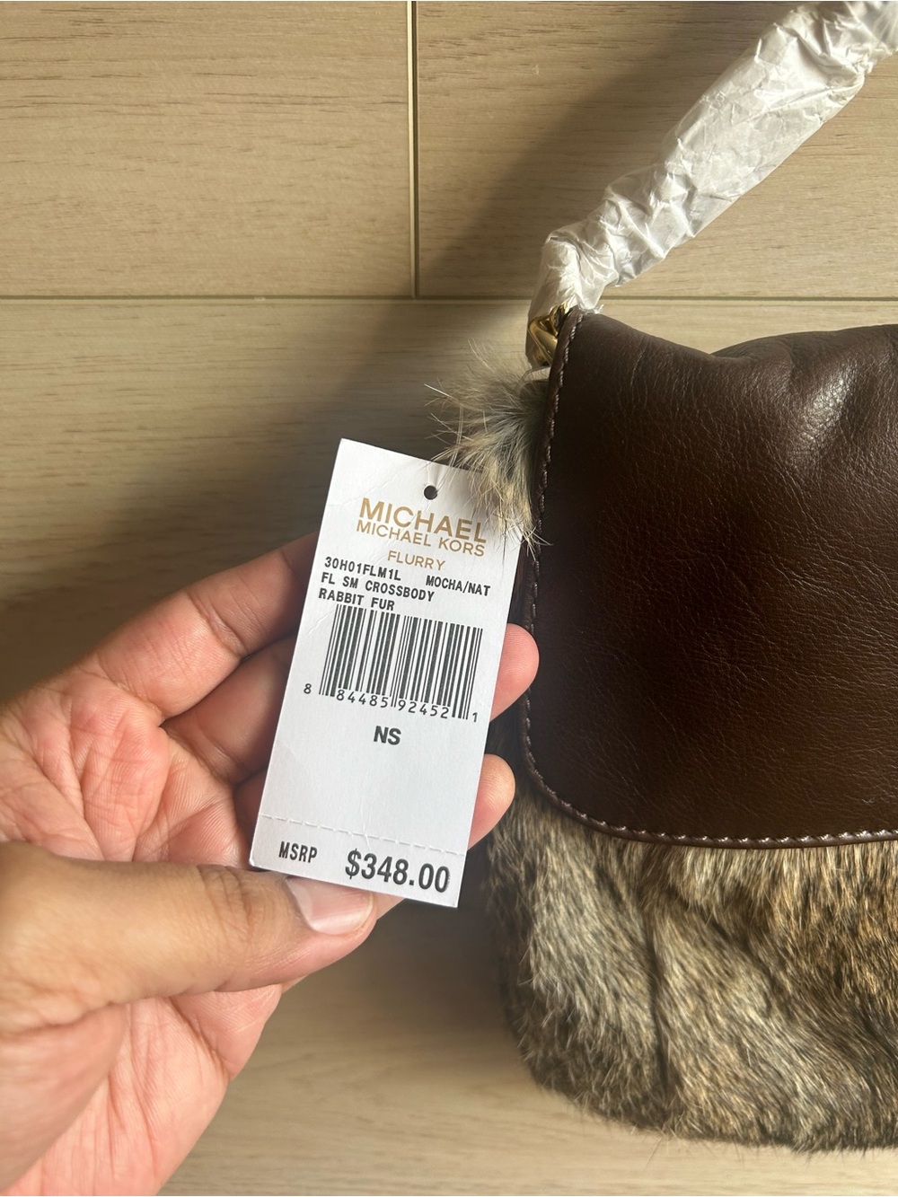 Michael Kors Sloan Rabbit Fur and Leather Shoulder Crossbody Bag NWT - Picture 14 of 14